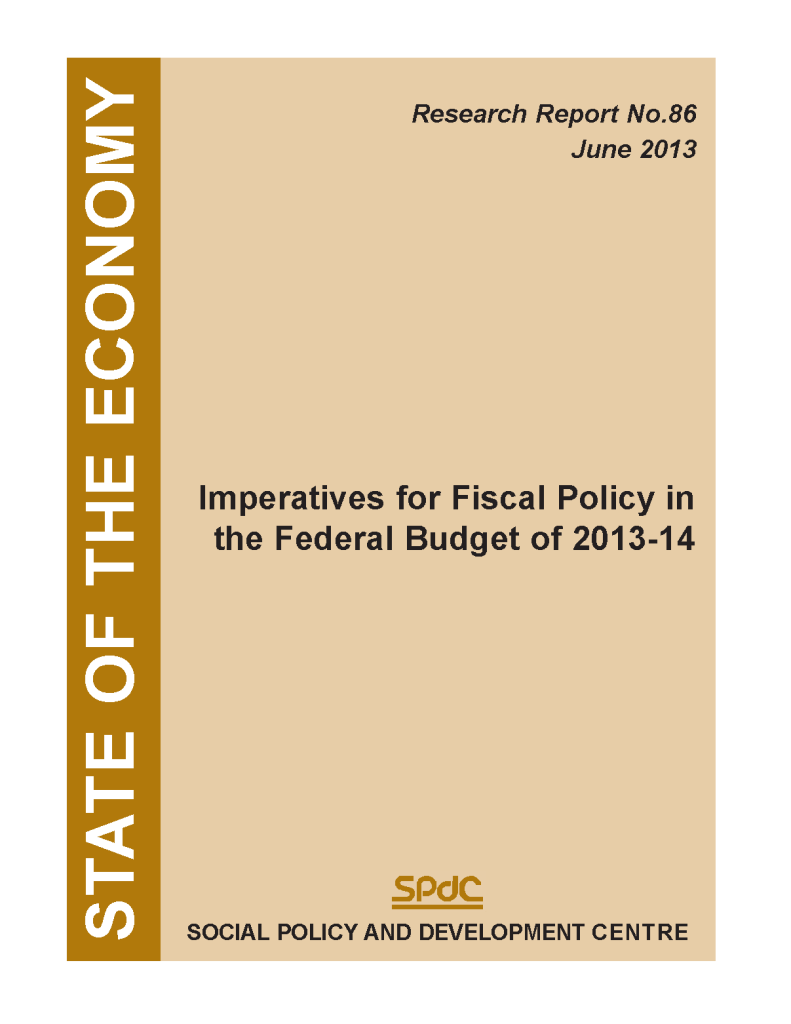 State of the Economy: Imperatives for Fiscal Policy in the Federal Budget of 2013-14