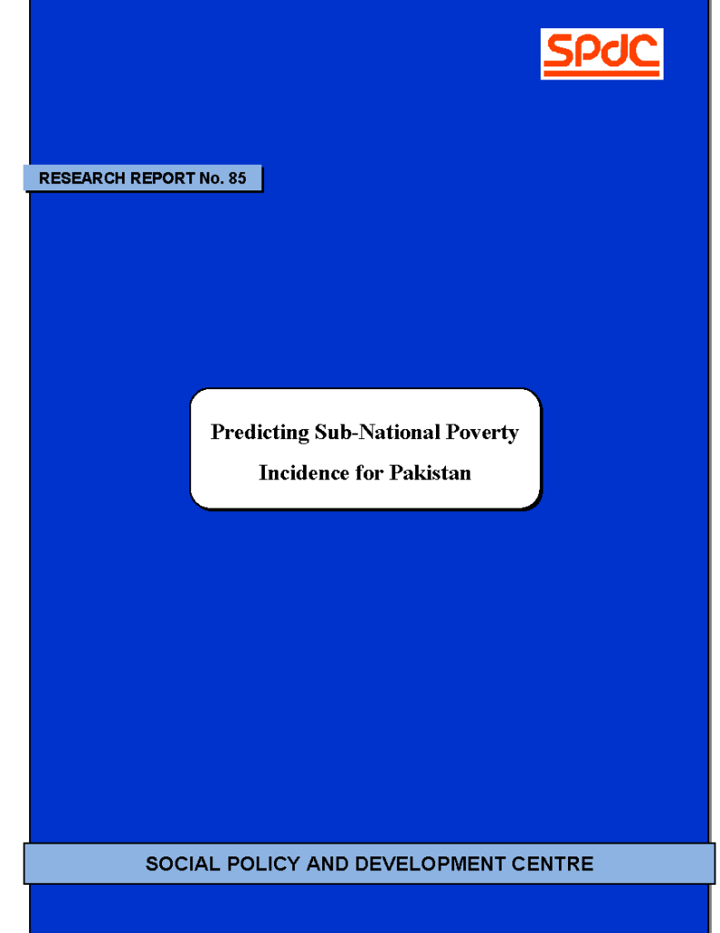 Predicting Sub-National Poverty Incidence for Pakistan