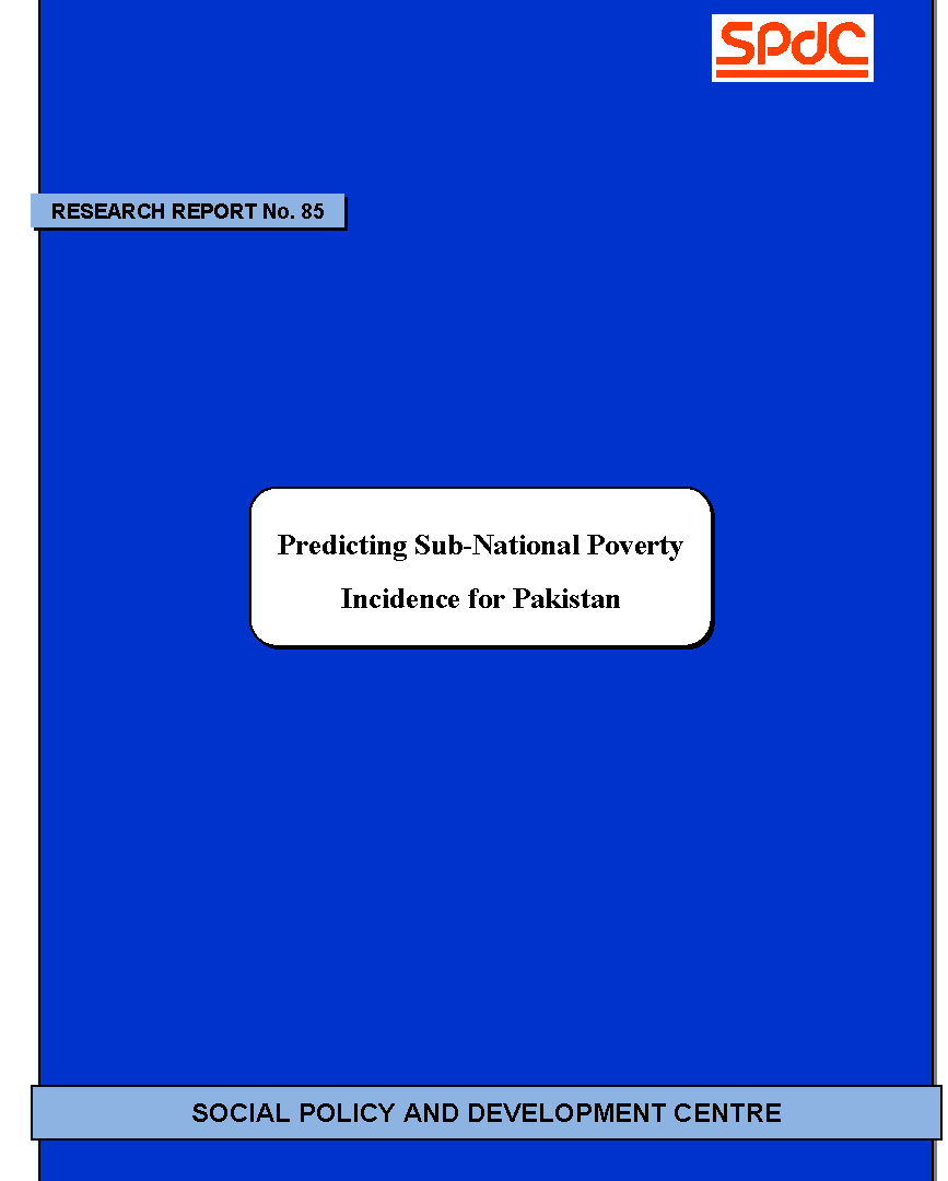 Predicting Sub-National Poverty Incidence for Pakistan