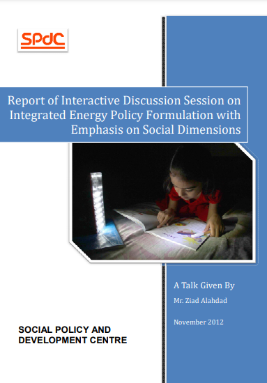 Report of Interactive Discussion Session on Integrated Energy Policy Formulation with Emphasis on Social Dimensions