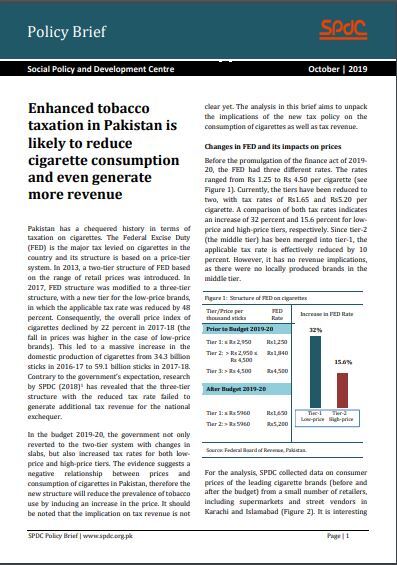 Enhanced tobacco taxation in Pakistan is likely to reduce cigarette consumption and even generate more revenue