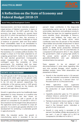 A Reflection on the State of Economy and Federal Budget 2018-19