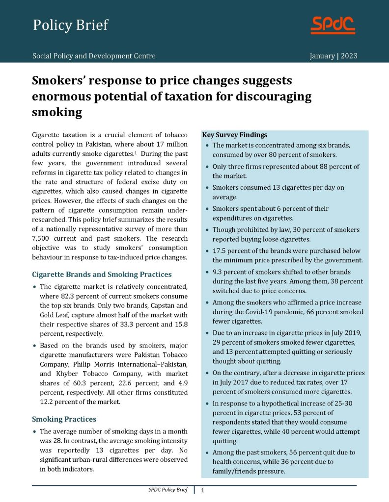 Smokers’ response to price changes suggests enormous potential of taxation for discouraging smoking