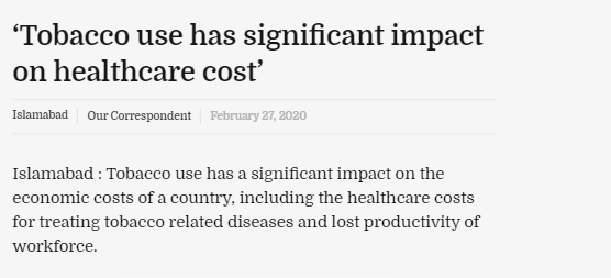 Tobacco use has significant impact on healthcare cost