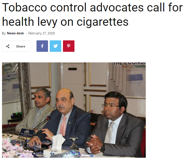 Tobacco control advocates call for health levy on cigarettes